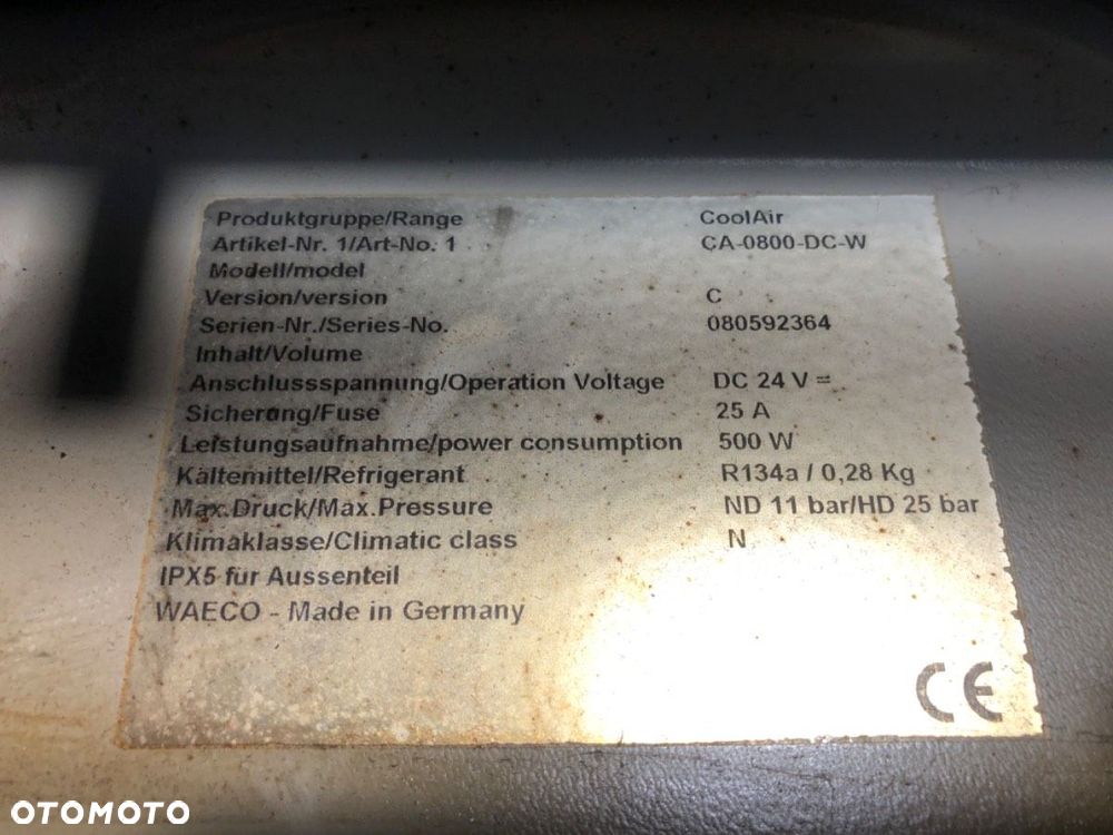 KLIMATYZACJA POSTOJOWA WAECO  SCANIA P,G,R,T - series 2003 - 2022 R 380 279 kW [380 KM] 4x2 2004 - 7