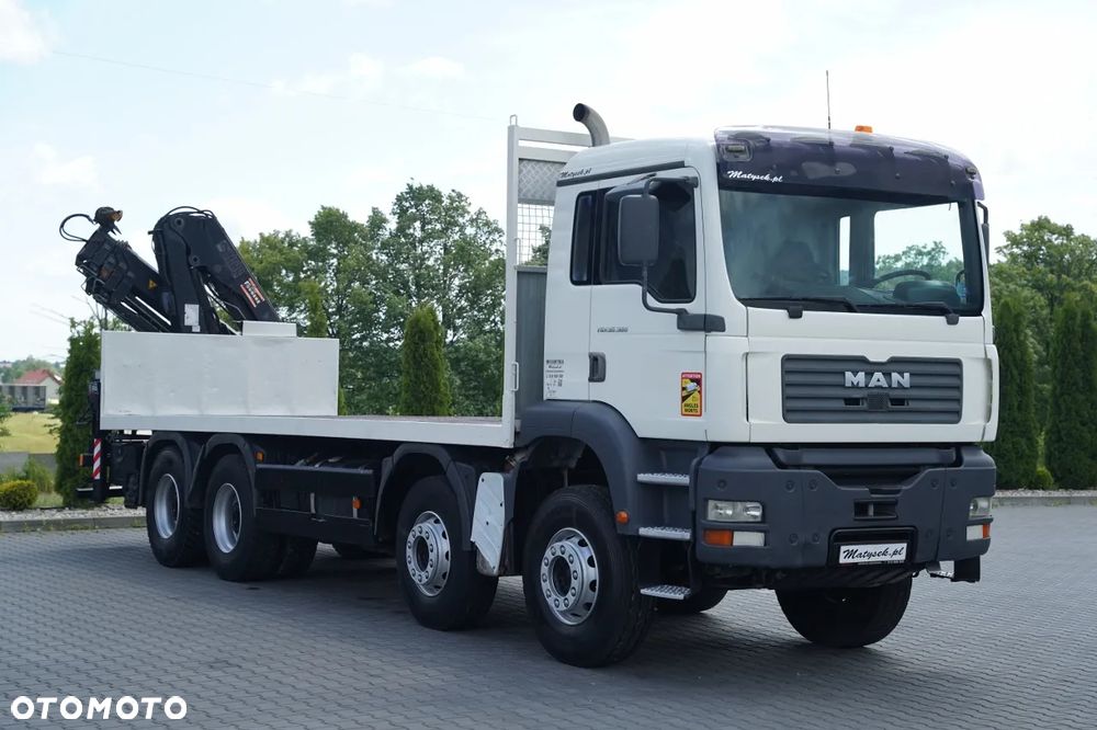 MAN TGA 35.360 /  PLATFORMA 8x4 + HDS HIAB 166 D-4 / MAX UDŹWIG: 4 600 KG /  ROTATOR / PILOT - 13
