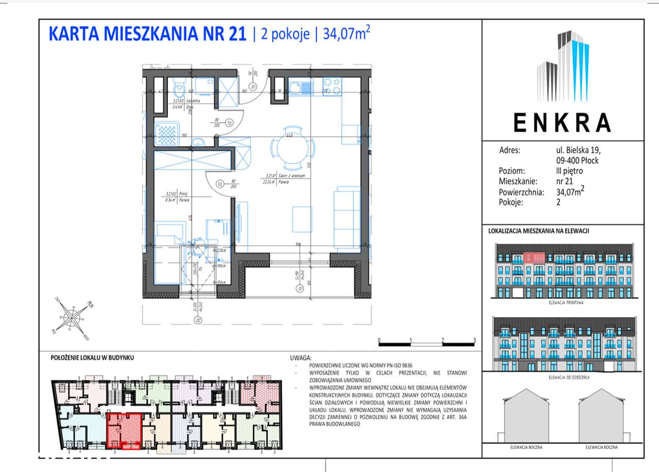 Mieszkanie na sprzedaż, 2 pokoje, 34 m², Płock