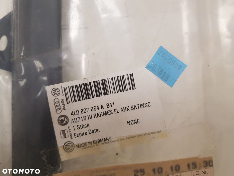 AUDI Q7 07-09 RAMKA ZAŚLEPKI HAKA ZDERZAKA TYŁ NOWA ORYGINAŁ 4L0807954A - 3