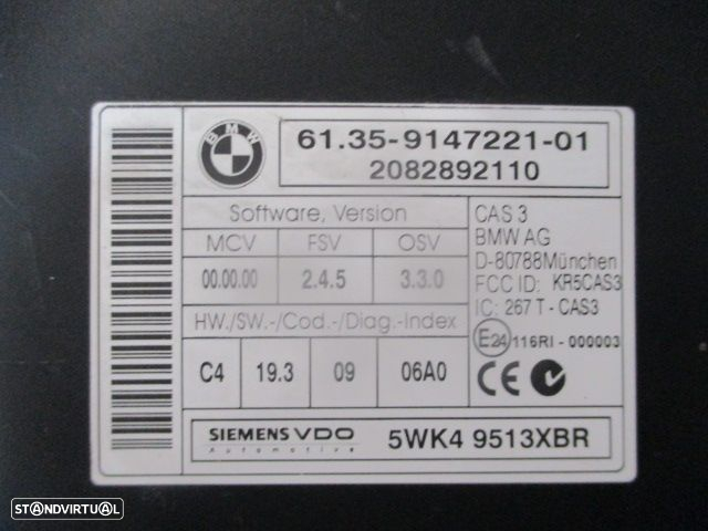 Centralina 0281015233 781090901 6135914722101 MINI COOPER 2009 1.6D 110CV 5P CINZA BOSCH - 9