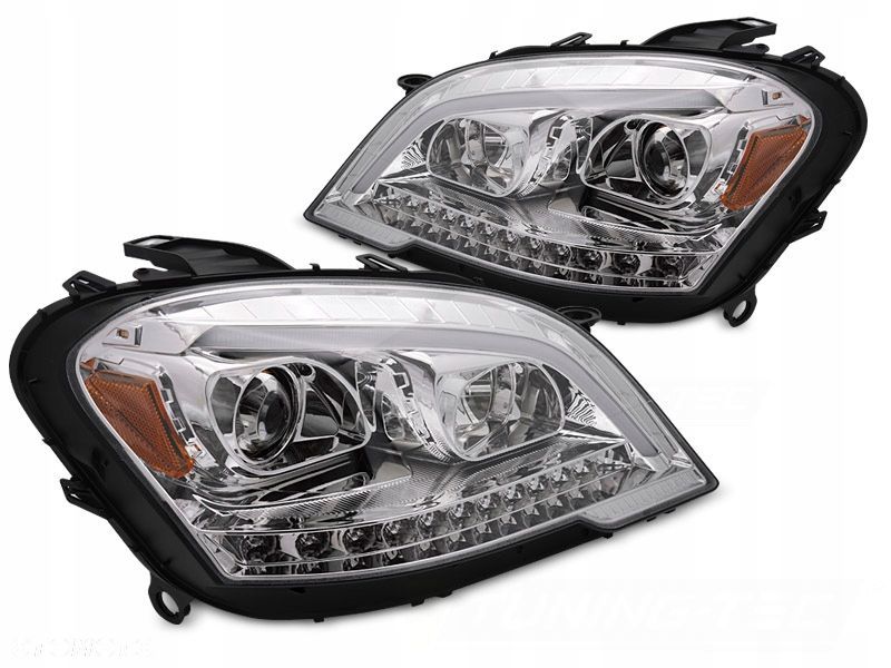 Reflektory Lampy kpl Led Tube Neon Tuning Chromy Mercedes ML 164 Lift 08-12 - 1