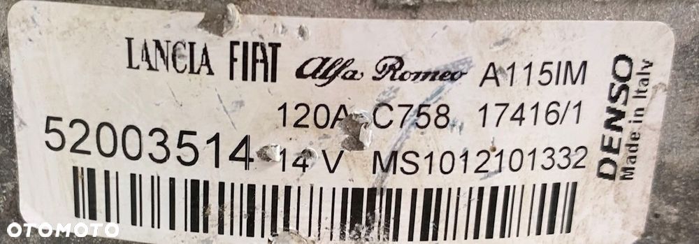 FIAT 500 ABARTH ALTERNATOR 120A 52003514 - 15