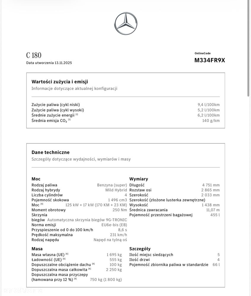Mercedes-Benz Klasa C - 9