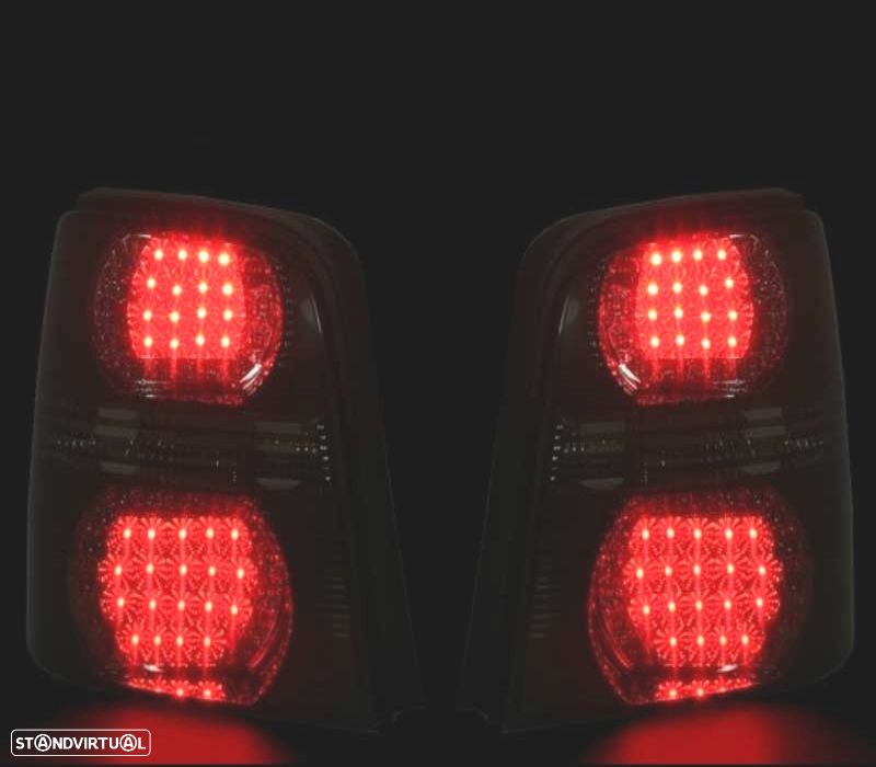FAROLINS TRASEIROS LED PARA VOLKSWAGEN VW TOURAN 03-10 PRETO BRANCO - 2