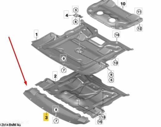 Osłona pod zderzak BMW M5 F10 F11 10-17r. NOWY zamiennik m-pakiet km51018-12 - 1