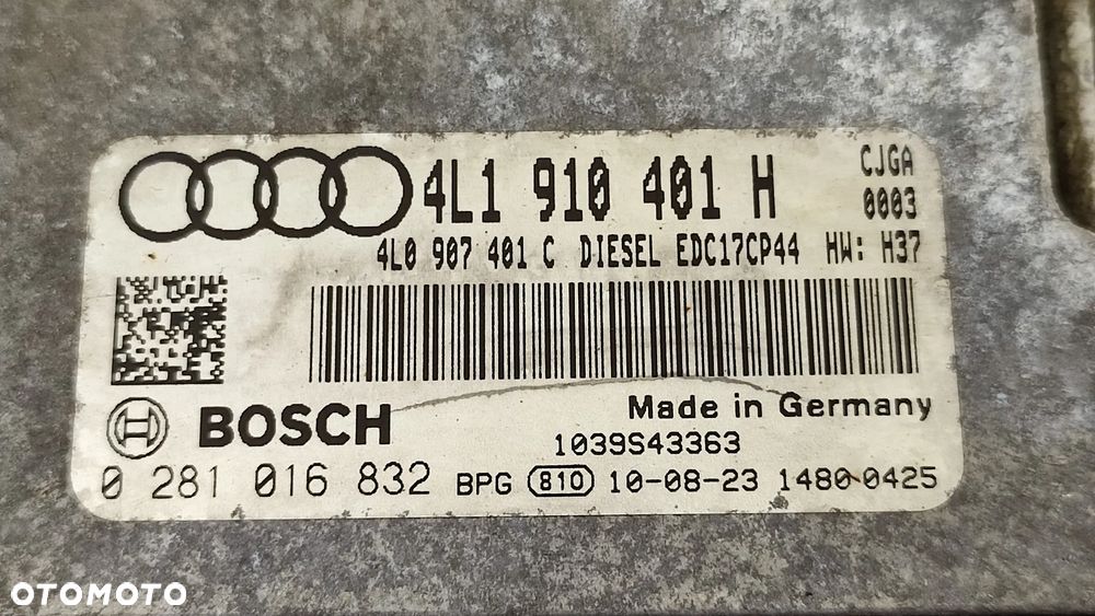 AUDI Q7 05-15R STEROWNIK KOMPUTER SILNIKA 3.0 TDI CJG CJGA 4L1910401 H 4L1910401H  0281016832 EDC17 CP44 - 4
