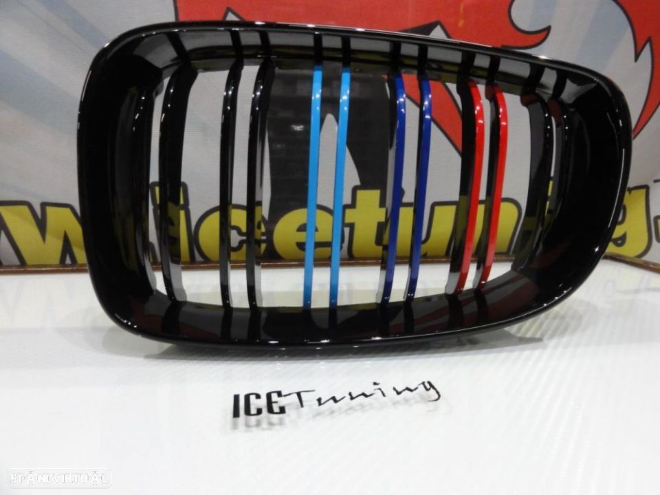 Grelha frontal BMW F10 / F11 / F18 10-17 M5 look / dupla lâmina em preto piano brilhante - 11