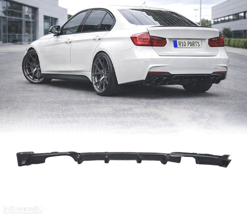 DIFUSOR BMW F30 F31 LOOK M PERFORMANCE DUPLA ESQUERDA PRETO BRILHANTE ABS - 1