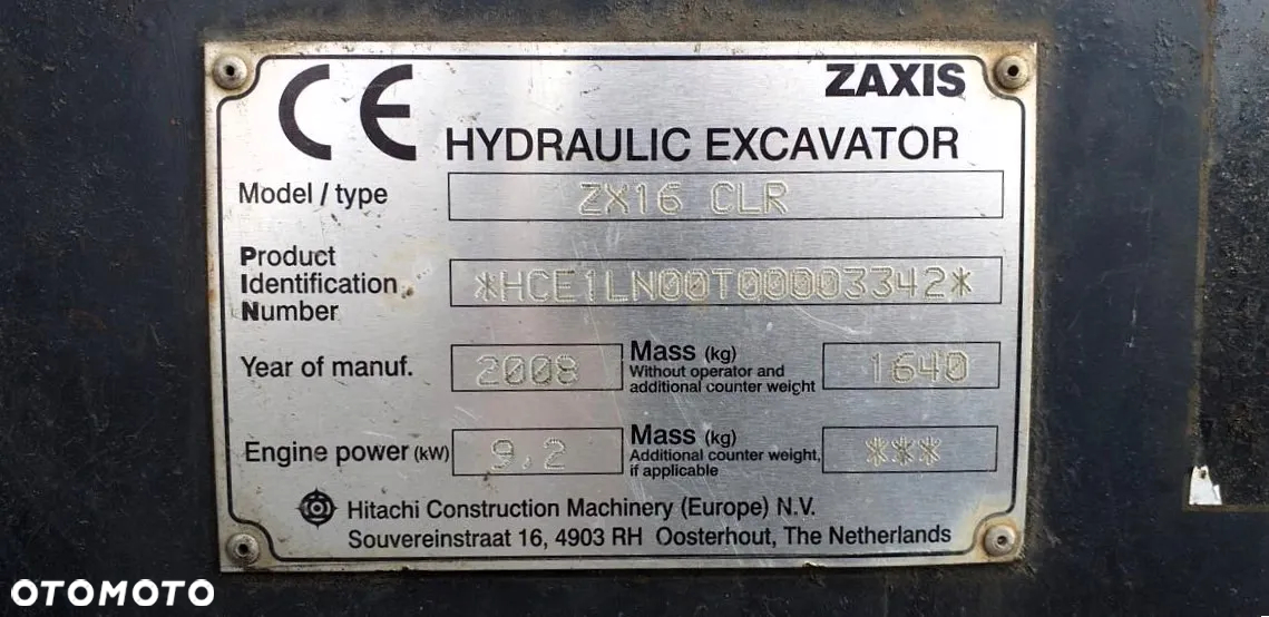 Hitachi Minikoparka gąsienicowa HITACHI ZX 16 CLR - 40
