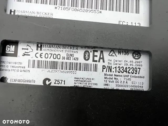 RADIO NAWIGACJA NAVI 800 OPEL ASTRA 4 J IV 13337253 EKRAN KOLOROWY - 9