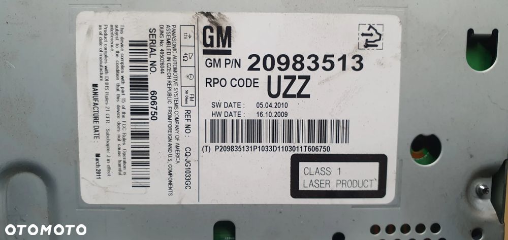 Radio radioodtwarzacz panel radia Opel Insignia A 13321292 20983513 - 8