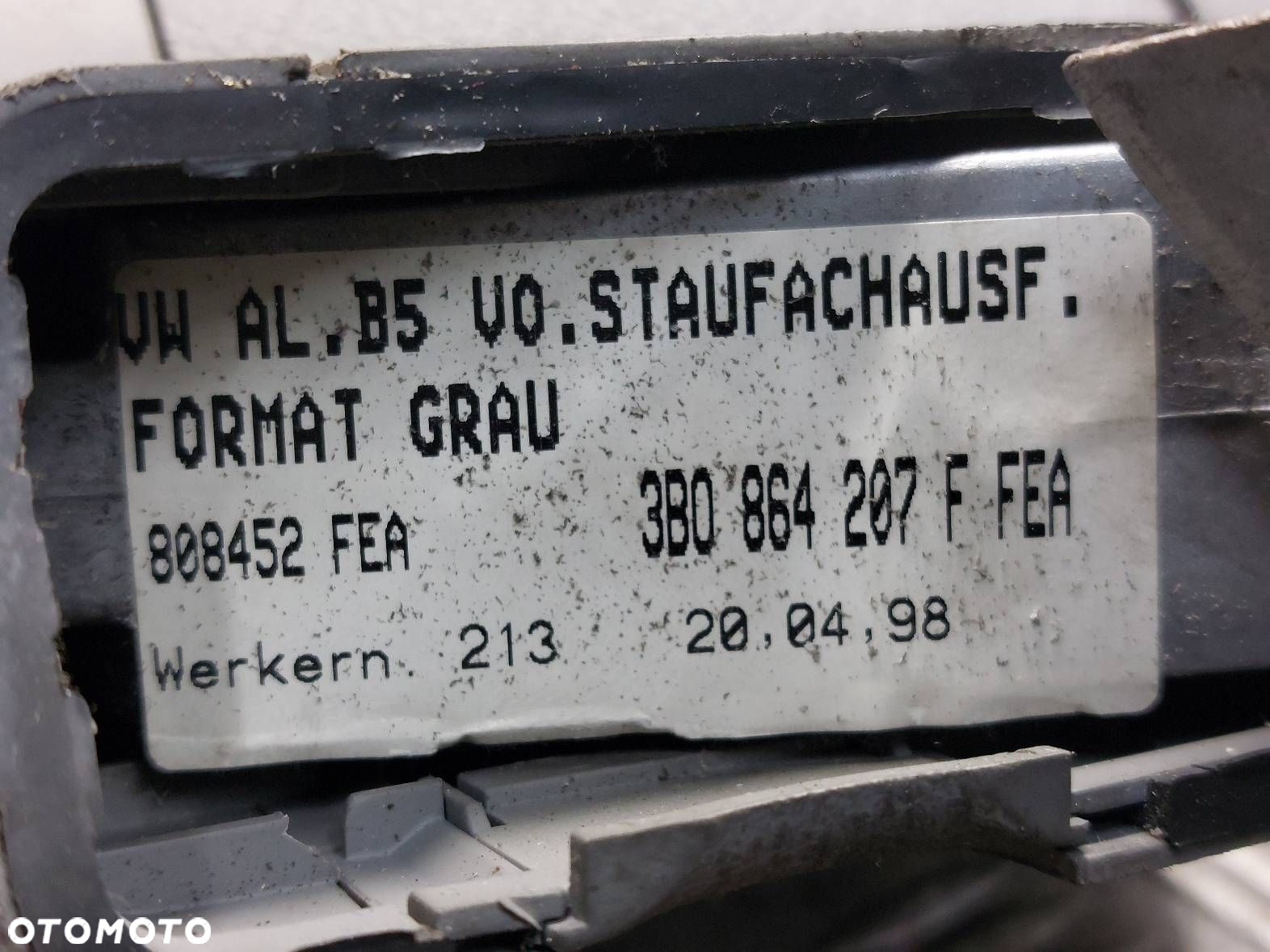 PODŁOKIETNIK VOLKSWAGEN PASSAT B5 3B0864207F - 5