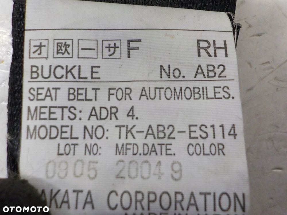 SUBARU IMPREZA II GD PAS BEZPIECZEŃSTWA NAPINACZ PRAWY PRZÓD PASAŻERA - 5