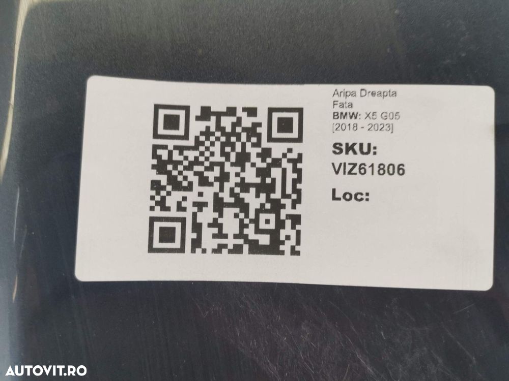 Aripa Dreapta Fata BMW X5 G05 [2018 - 2023] Originala Avariata - 8