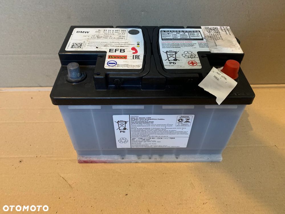 AKUMULATOR EFB BANNER 12V 70AH 700A BMW 6991365 ORYGINAŁ - 1