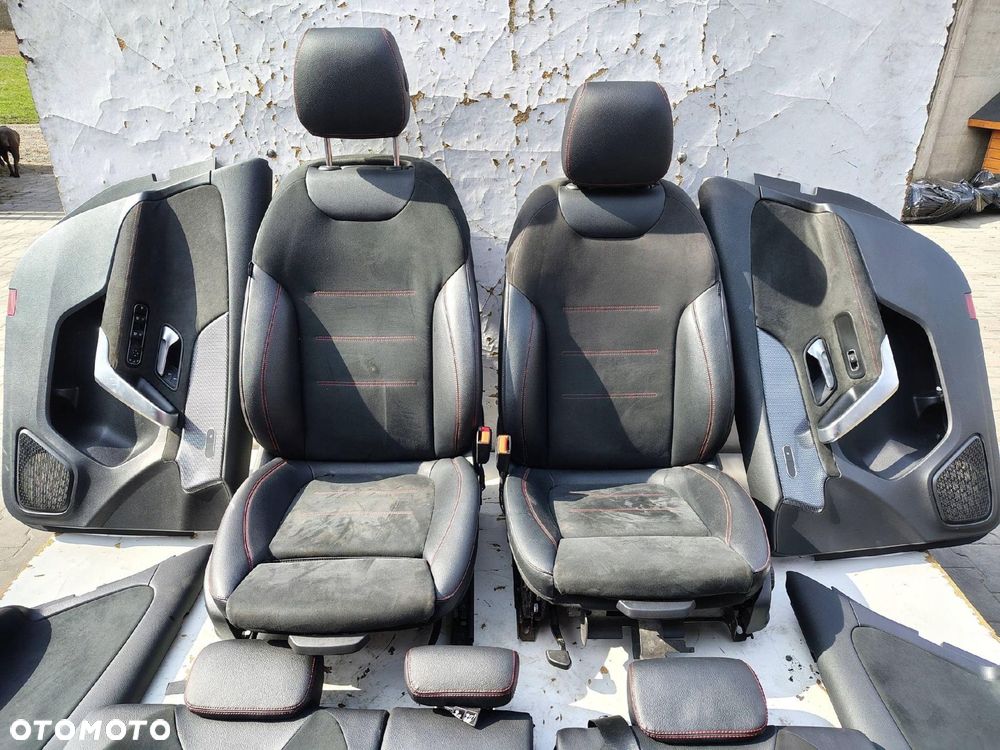 FOTEL KANAPA CZARNA SKÓRA KOMPLET BOCZKI MERCEDES A KLASA SEDAN W177 V177 - 4