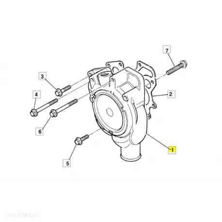Pompa wody pasująca do JCB 3CX 4CX - Silnik AR AK JCB 332/H0895 ZAM - 2