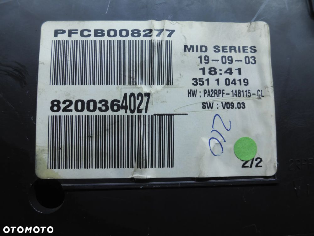 Licznik Renault Megane II Cabrio 8200364027 - 2