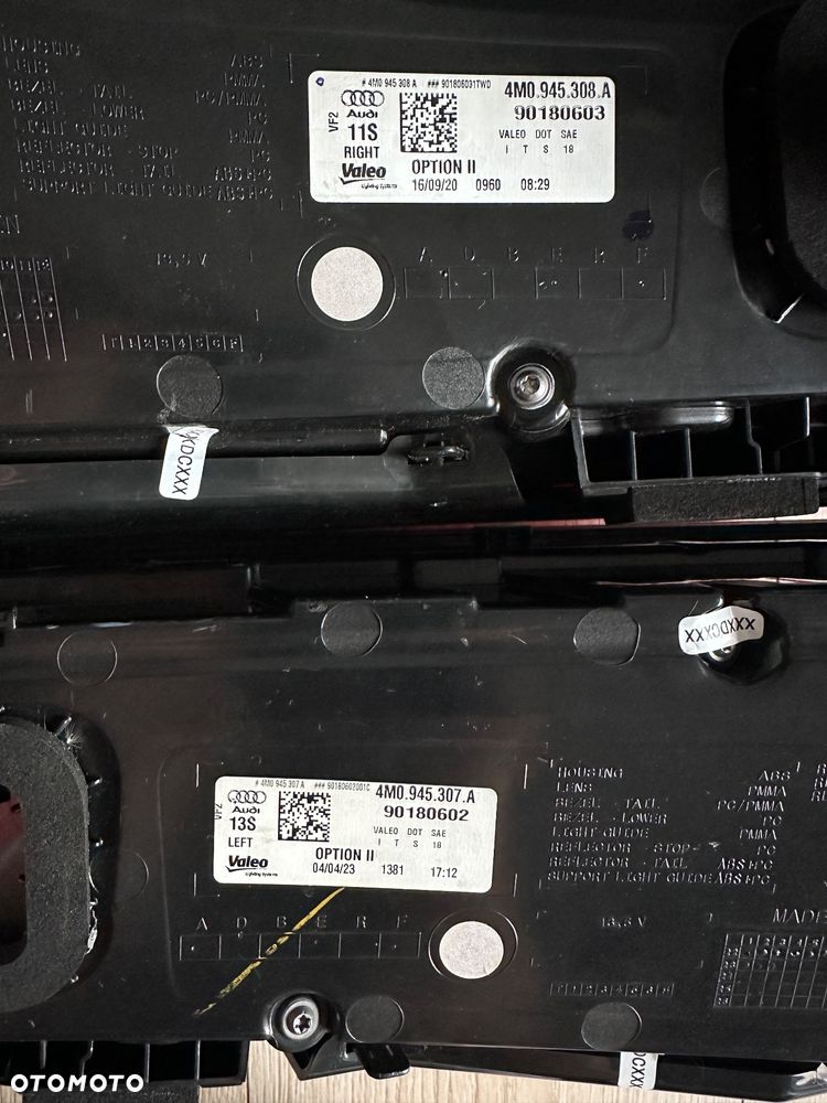 AUDI Q7 4M LIFT LAMPY TYLNE ORYGINAŁ USA 4M0945307A 4M0945308A - 4