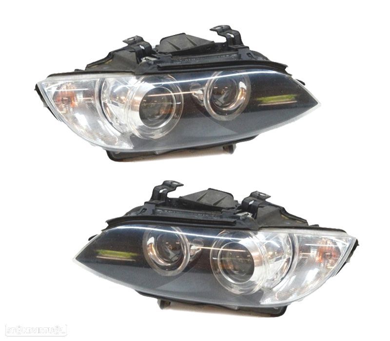 FAROIS BMW E92 E93 06-10 BI-XENON FUNDO PRETO - 1