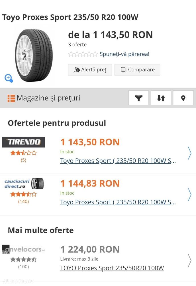 235 50 20 Toyo NOI 4323 - 7