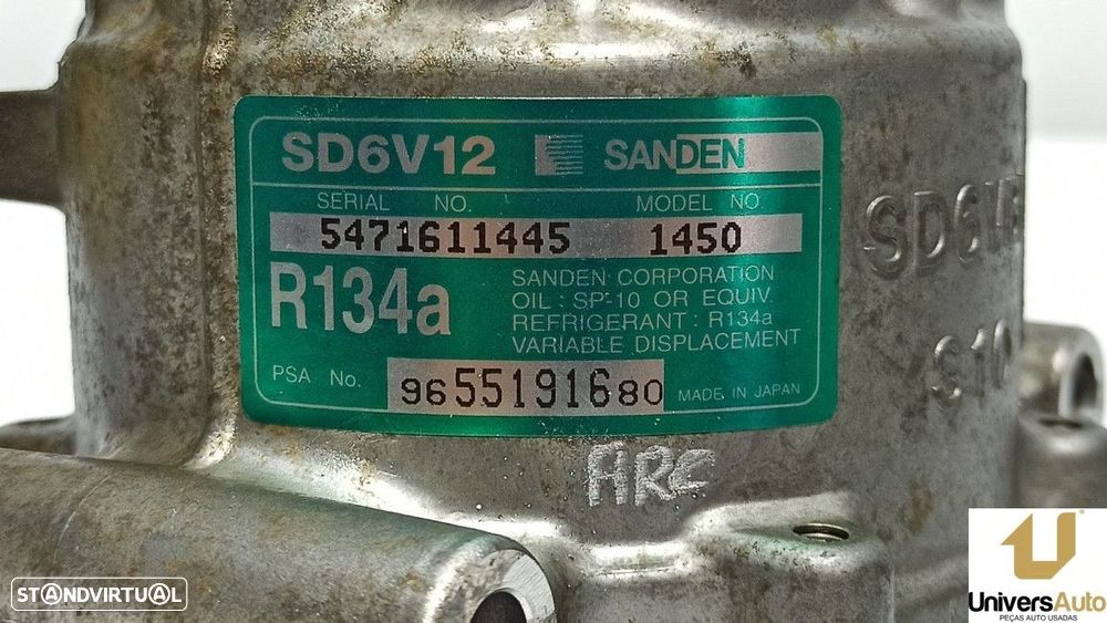 COMPRESSOR DE AR CONDICIONADO CITROEN C3 1.4 16V SENSODRIVE VTR - 4
