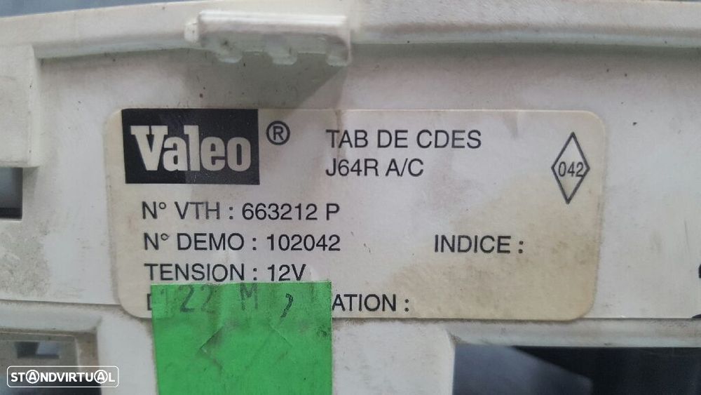 COMANDO SOFAGEM / AR CONDICIONADO RENAULT MEGANE SCENIC 2001 -663212P - 3