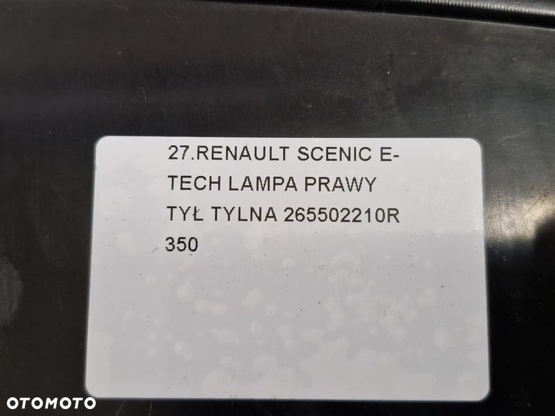 renault scenic e-tech lampa prawy tył prawa tylna 265502210r - 9