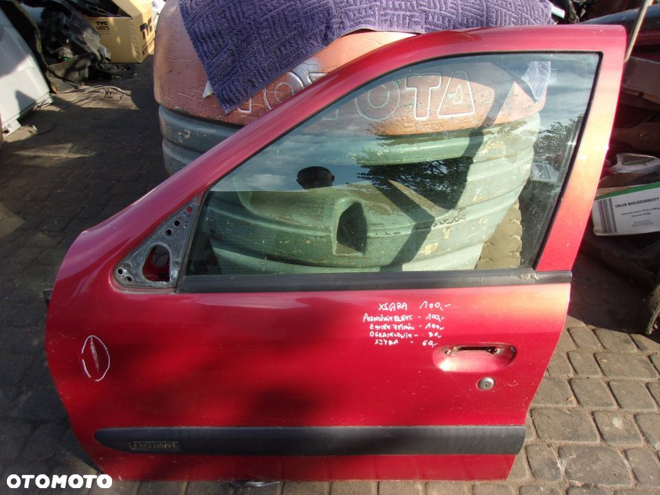DRZWI CITROEN XSARA 1 LEWY PRZÓD ZAMEK SZYBA KLAMKA PODNOSNIK - 1