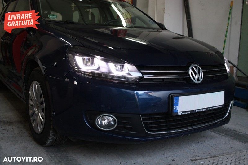Faruri LED VW Golf 6 VI (2008-2013) Design Golf 7 3D U Design Semnal LED Dinamic c- livrare gratuita - 15