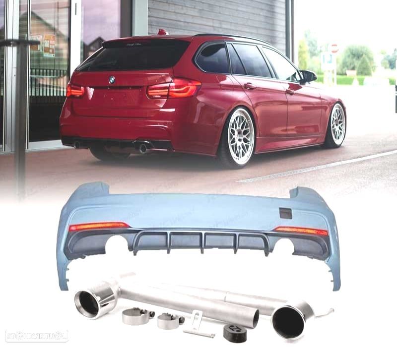PARA-CHOQUES TRASEIRO BMW F31 11-18 LOOK M PERFORMANCE + KIT ESCAPE - 1