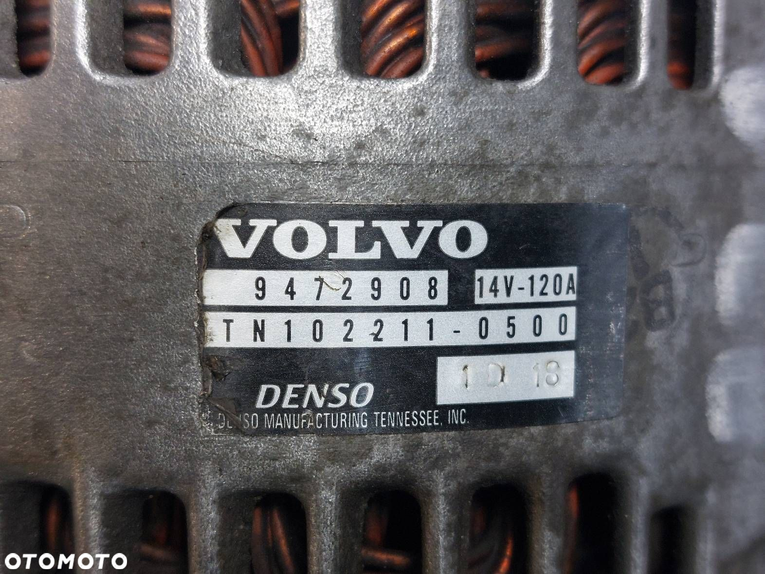 ALTERNATOR VOLVO S40 V40 I 2.0 16V 9472908 TN102211-0500 - 3