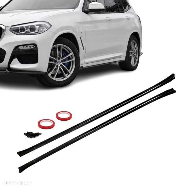 Set Extensii Prelungiri Praguri Laterale Dedicate BMW X3 G01, Negru Lucios - 1