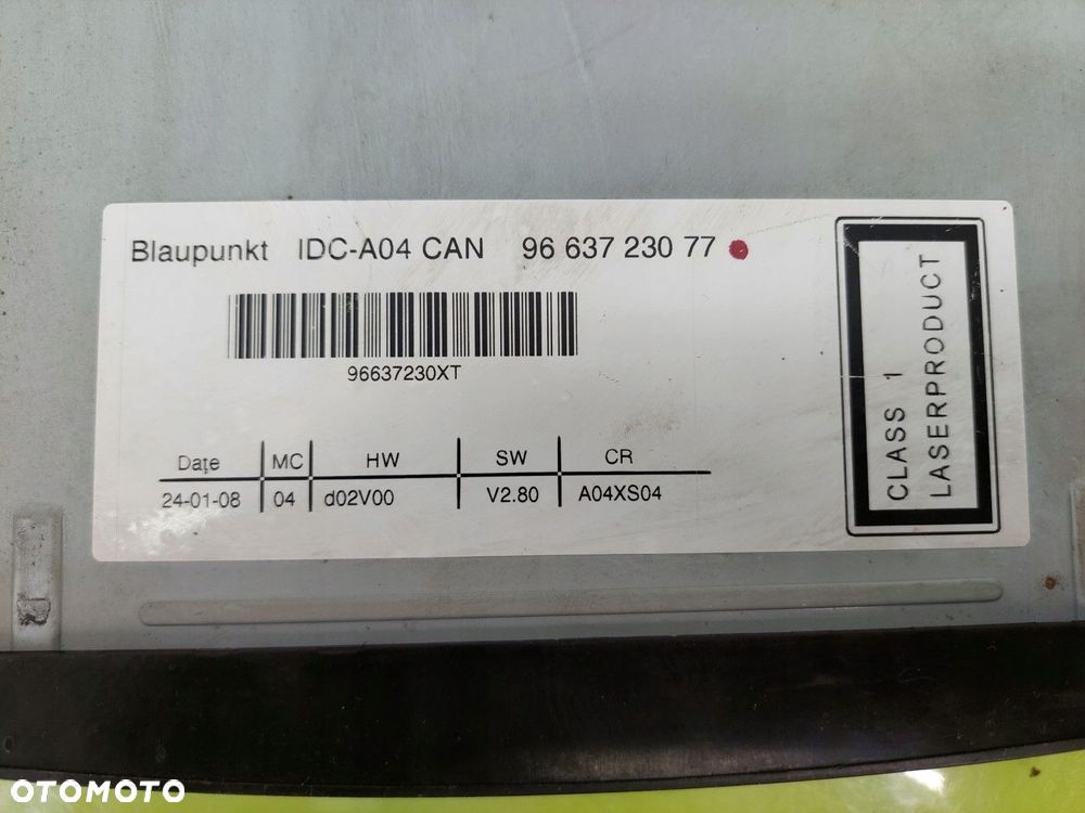 Radio ZMIENIARKA Citroen C3 I 2005-2009 R FL 96633220XT 96632919XT - 6