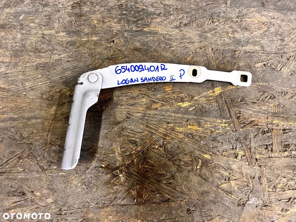 DACIA SANDERO LOGAN II ZAWIAS ZAWIASY MASKI BIAŁE PRAWY LEWY KOMPLET 654009401R 654013159R ORYGINAŁ