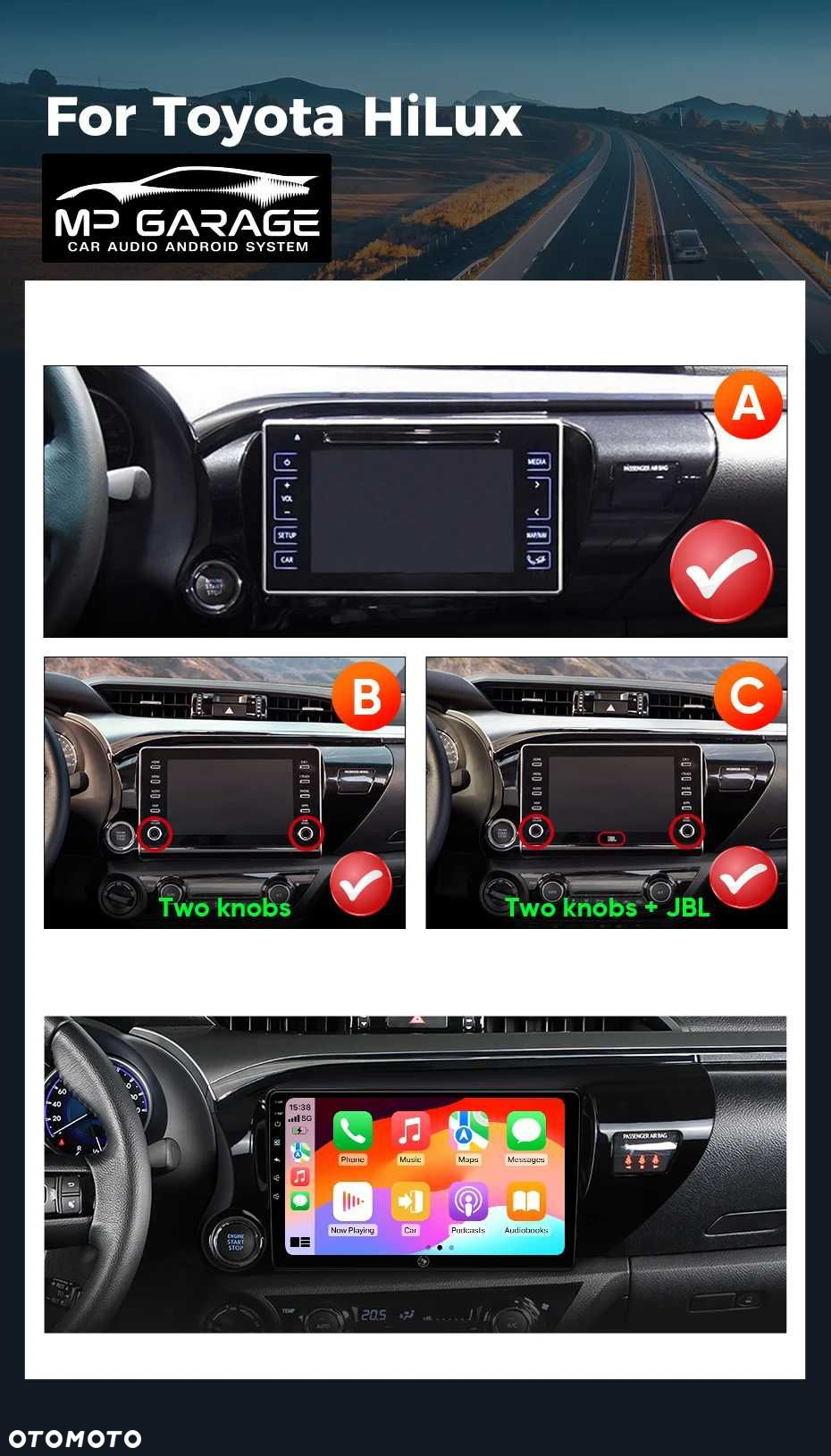 Nawigacja Toyota Hilux Android CarPlay/AA Qled 4G LTE Montaż Gwarancja - 3