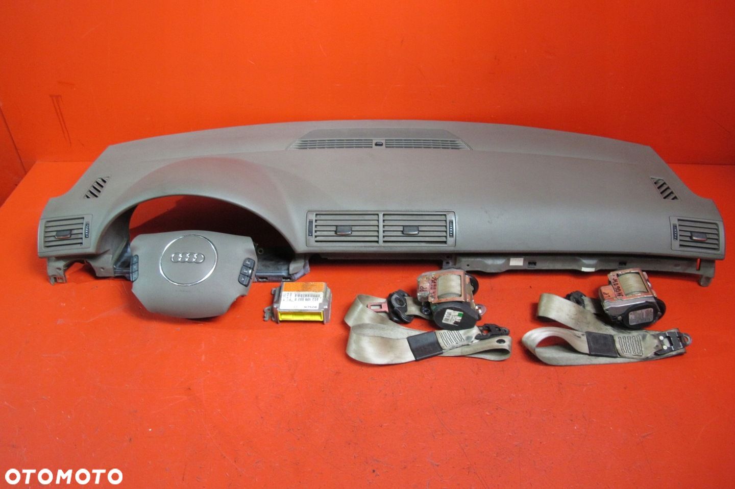 AUDI A4 B6 8E PODUSZKI AIRBAG DESKA KONSOLA KOKPIT SZARY PASY SENSOR KPL - 1