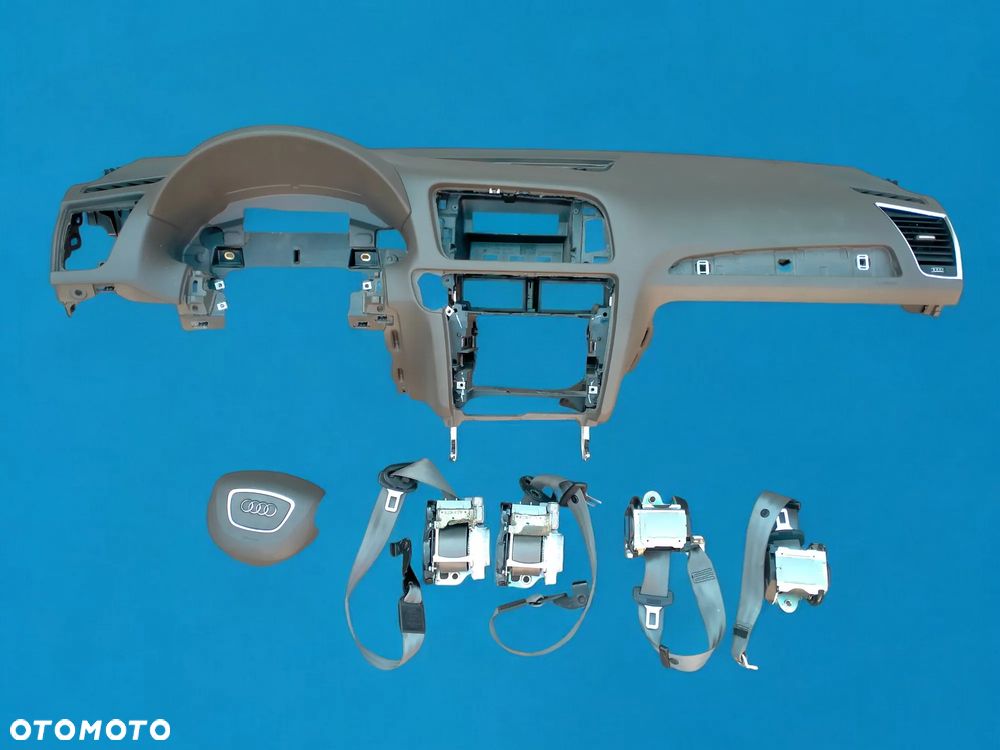 AUDI Q5 8R LIFT / KONSOLA BRĄZOWA BEŻOWA / DESKA / AIRBAG / PASY / ORYGINAŁ - 1