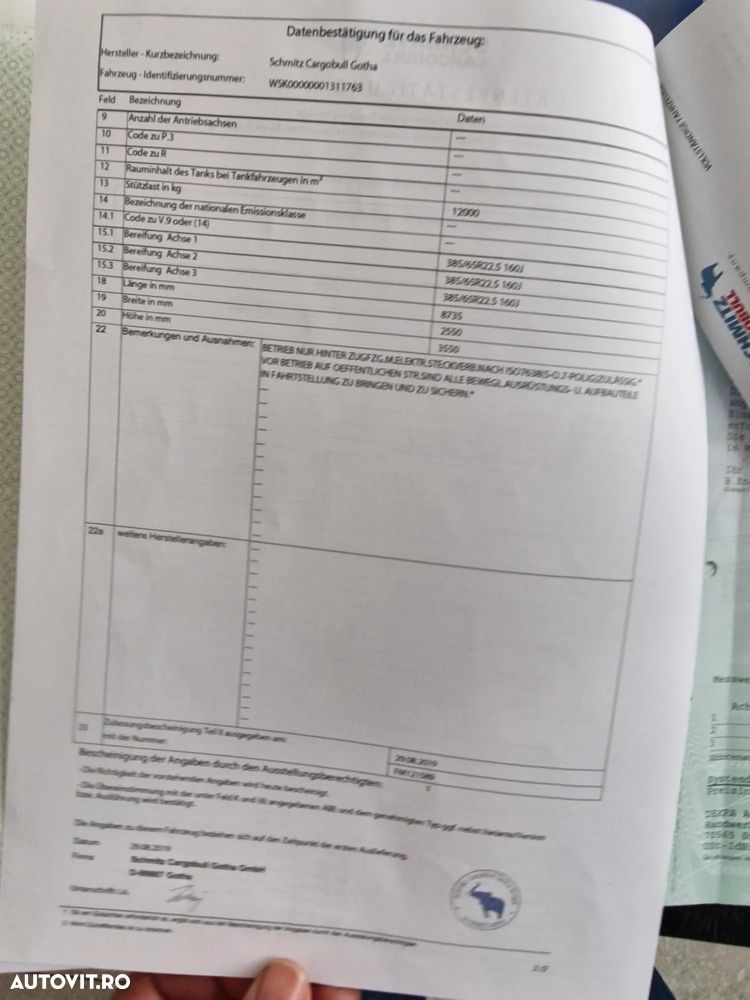 Schmitz Cargobull SKI BASCULABILA de 28mc, PRELATA RABATABILA electric, jante ALUMINIU, AXA LIFTABILA, picioare sprijin, HARDOX, Posibilitate leasing 4 ani, anvelope 385/65R22,5 70% -OK, STARE FOARTE BUNA-PROMOTIE 22.900 EUR+Tva - 31