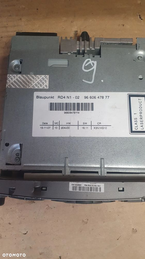 PEUGEOT 407 RADIO CD BLAUPUNKT RD4  9660647877 - 3