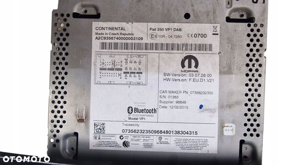 FIAT DUCATO 3 BOXER JUMPER RADIO 07356232350 - 5