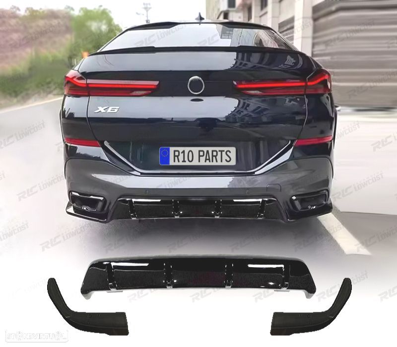 DIFUSOR BMW X6 G06 19-22 LOOK M PRETO BRILHANTE - 1