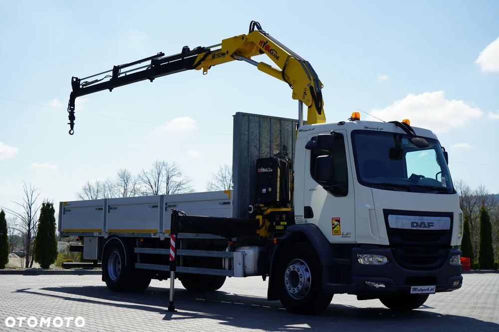DAF LF 250 / 4X2 / SKRZYNIOWY - 7.30 + HDS HYVA HB 150XE3 / STEROWANIE RADIOWE / ROTATOR / MAX UDŹWIG: 5200 KG / EURO 6 - 7
