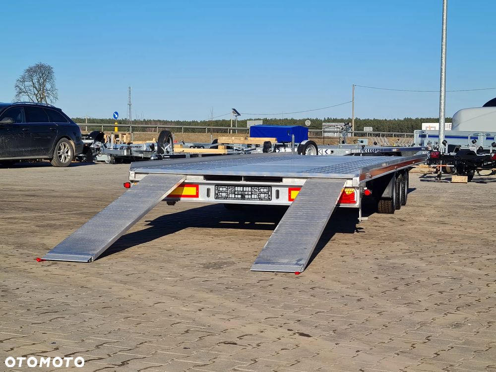 MAZZO DOSTAWA! Laweta ALUMINIOWA 850x210cm! Masa własna tylko 840kg! DMC 3500, przyczepa NA DWA AUTA, koło zapasowe, najazdy - 8