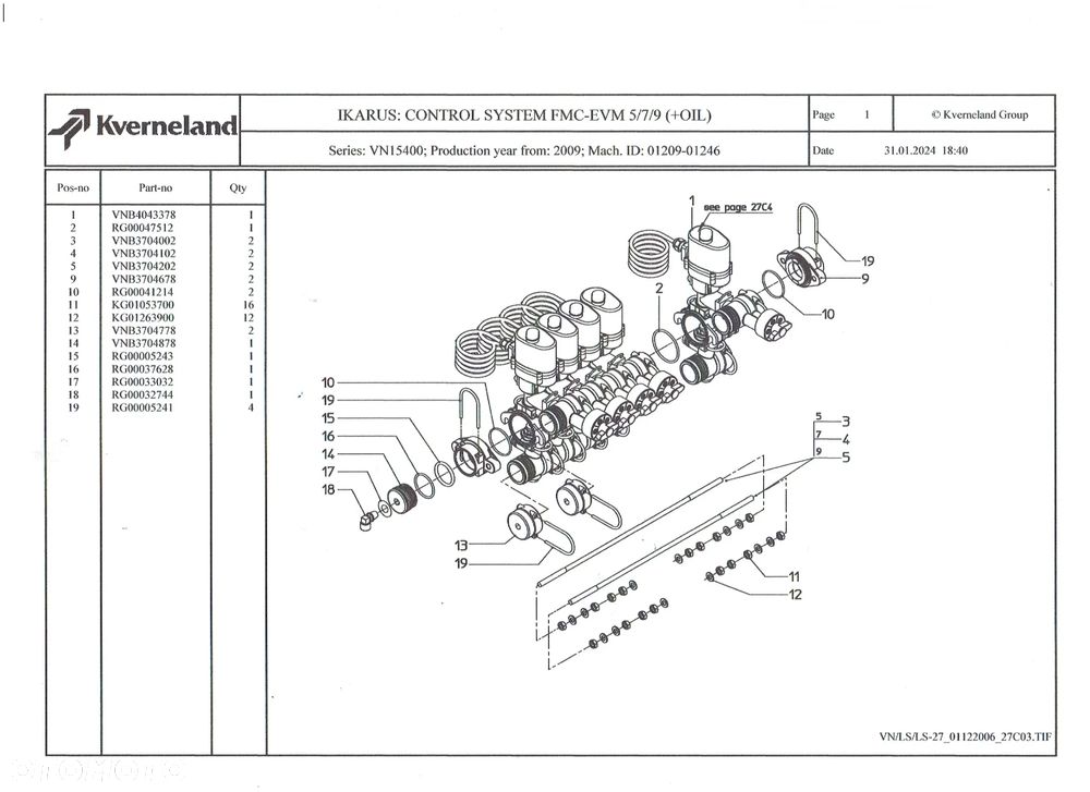 Opryskiwacz Kverneland zestaw naprawczy sekcji elektrozaworu - 5