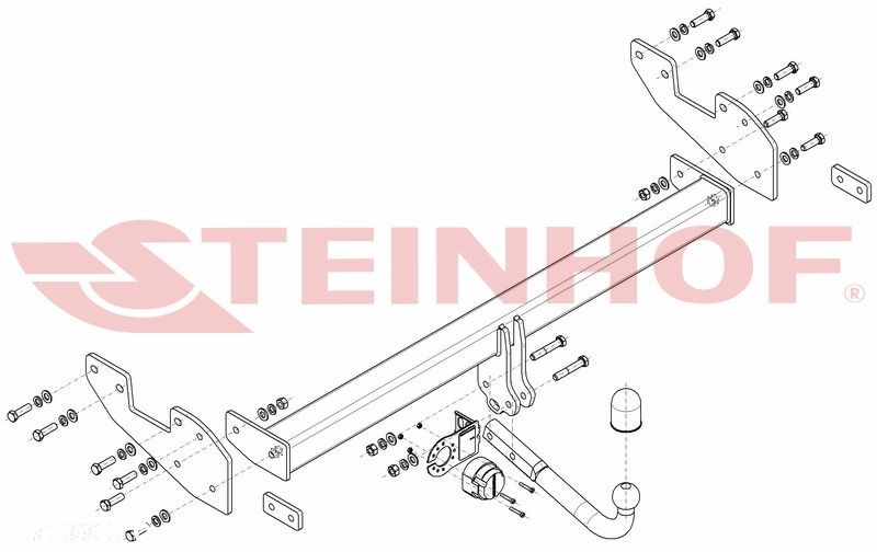 Hak Holowniczy + MODUŁ 7PIN do Toyota Hilux Pickup 4WD od 2016 - 2