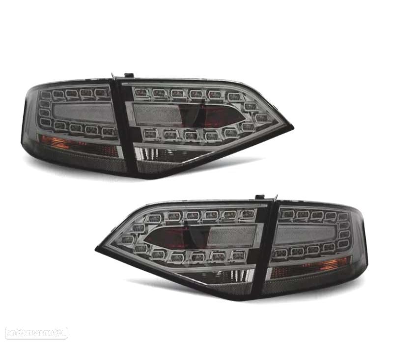 FAROLINS TRASEIROS LED PARA AUDI A4 B8 08-11 CROMADO ESCURECIDO - 1