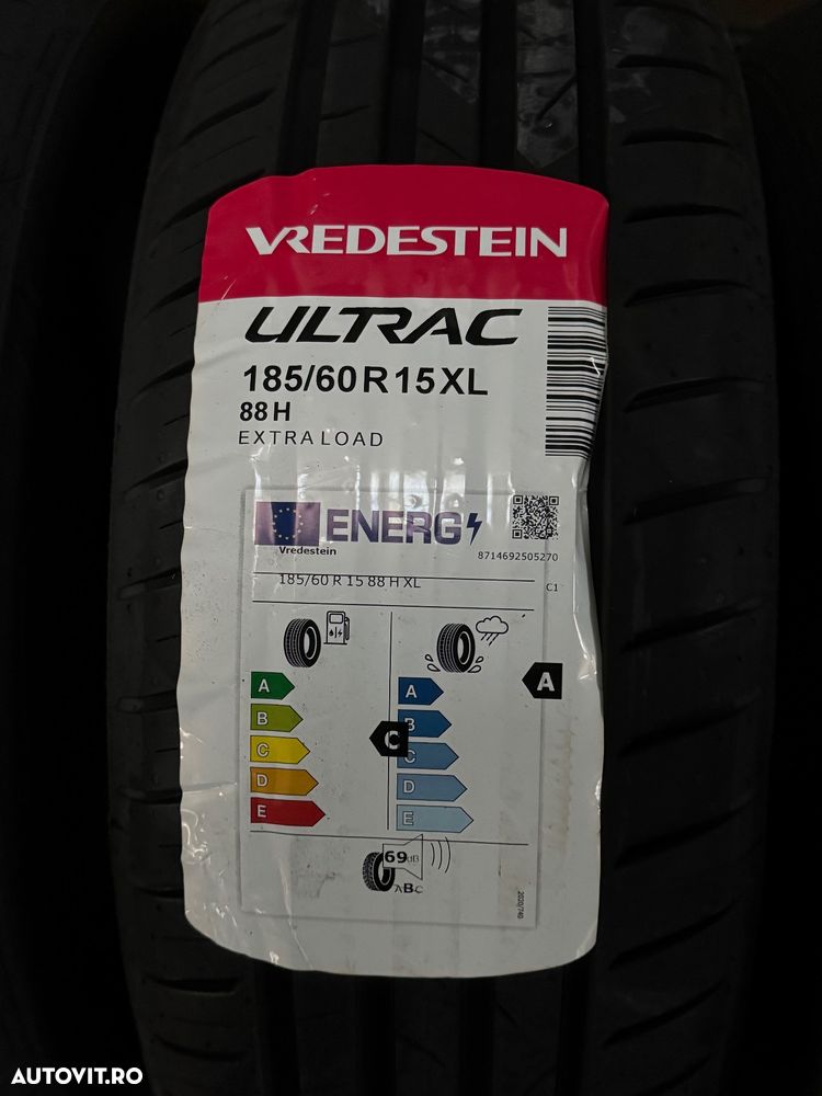 Vând 4 anvelope 185/60/15 vredestein de vară noi - 2