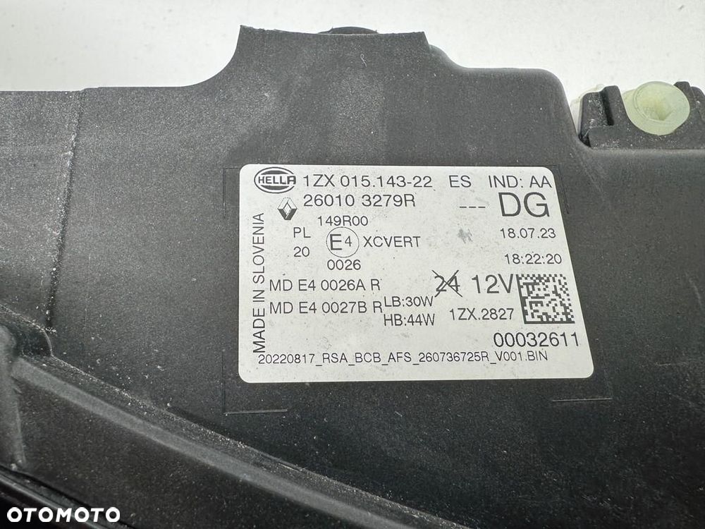 Przednia prawa lampa  Renault megane e tech led drl 260103279r - 5